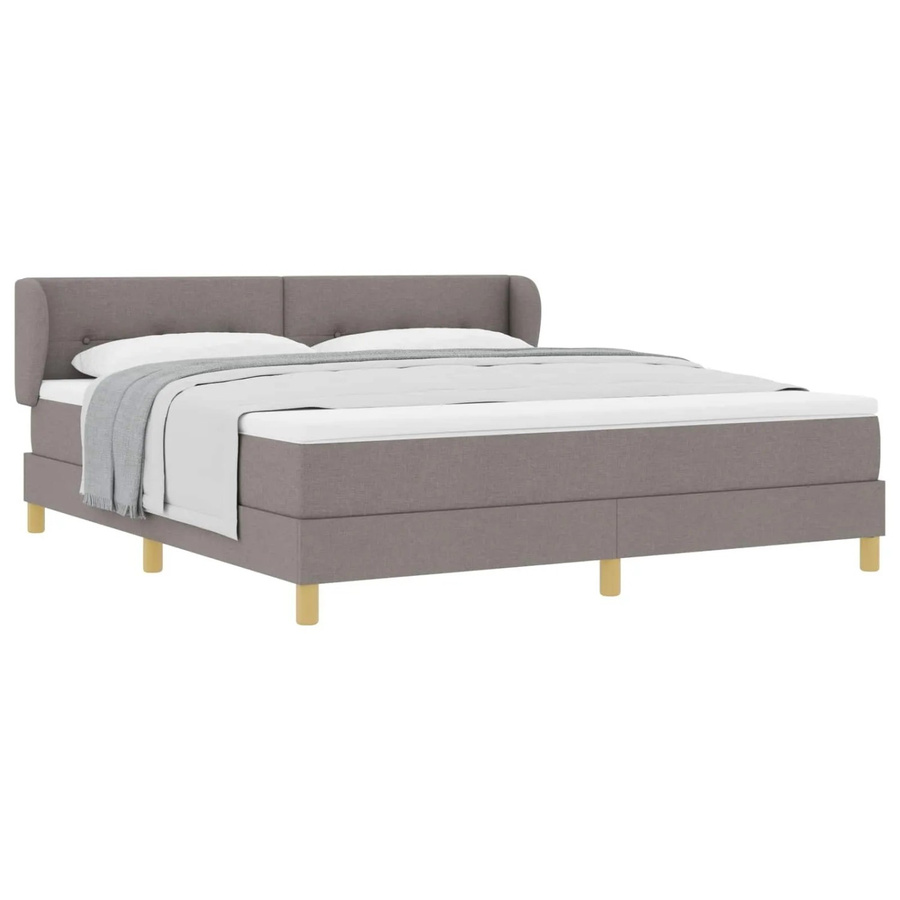 vidaXL Boxspringbett mit Matratze in Taupe, B/T: 180 x 200 cm, mit Taschenfederkern und Stoffbezug - Bild 2