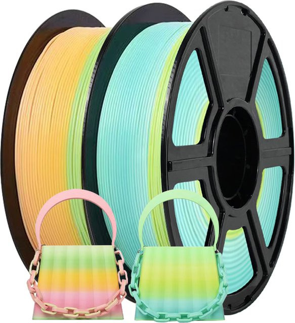 3D Maliang Flexibles TPU-Filament für FDM-Drucker, 1,75 mm, Regenbogen-Farbwechsel Grün, 95 A Shore Härte - Bild 1