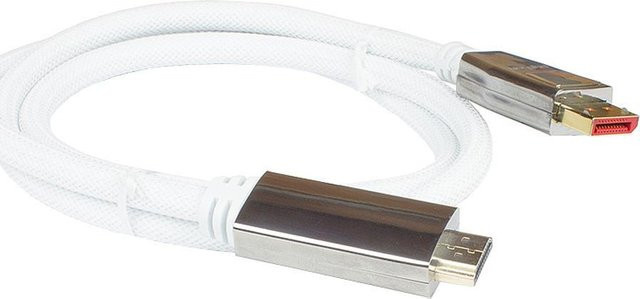 PYT M0223 DisplayPort 1.4 auf HDMI 2.0 A Adapterkabel in Weiß, 4K@60Hz, Länge: 3 m - Bild 1