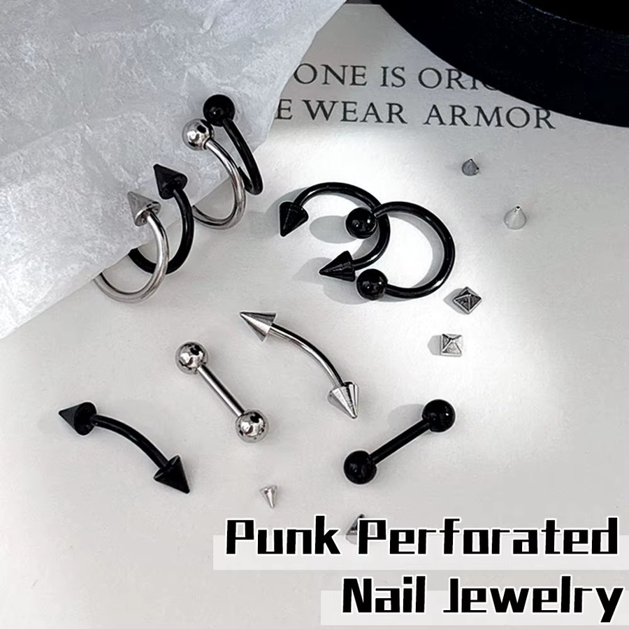 Kaniu Nageldekoration Silber Punk, 4 Stück, Metalllegierung - Bild 2