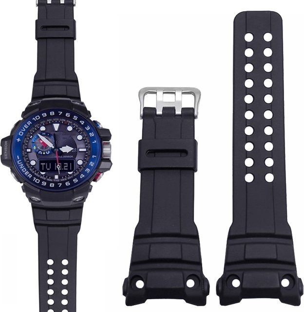 Casio Uhrenarmband, Silikon, Harz, Schwarz, Herren - Bild 1