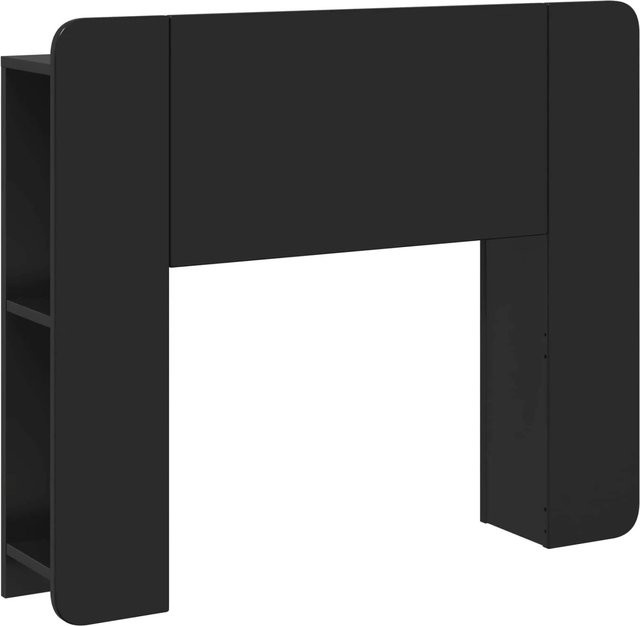 vidaXL Kopfteil mit Schrank und Ablage Schwarz aus Holzwerkstoff B/H/T: 119,5 x 80,0 x 18,5 cm - Bild 1