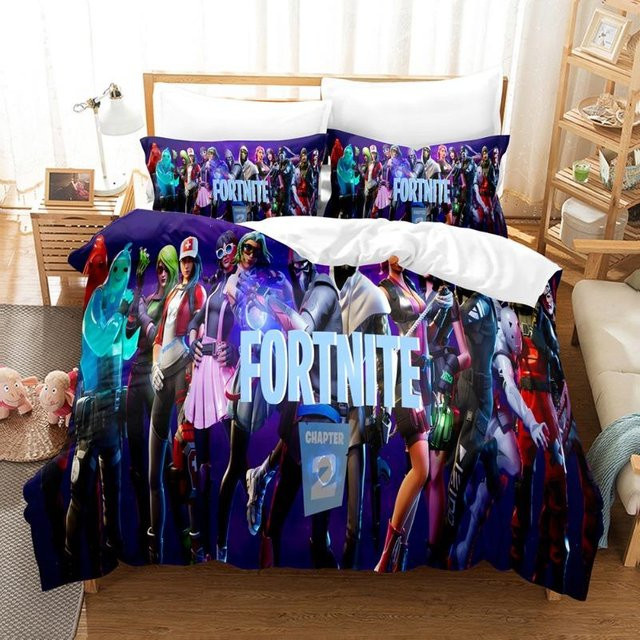 Gu Tao Fortnite Bettwäsche Set mit 3D-Druck, Mehrfarbig, Bestehend aus Bettbezug und Kissenbezügen, Breite: 200 cm, Tiefe: 230 cm - Bild 1