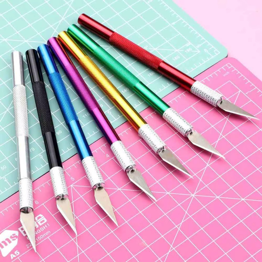 10-teiliges Exacto-Messer-Set aus Edelstahl in Mehrfarbig, Präzisions-Bastelmesser-Kit für DIY und Kunstprojekte - Bild 3