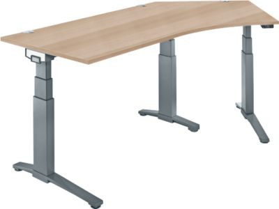 Schäfer Shop Genius Schreibtisch ERGOSTYLE S Eckschreibtisch, elektrisch höhenverstellbar, Eiche/Anthrazit, B: 216,5 cm, T: 80 cm, H: 64,5-130,5 cm - Bild 1