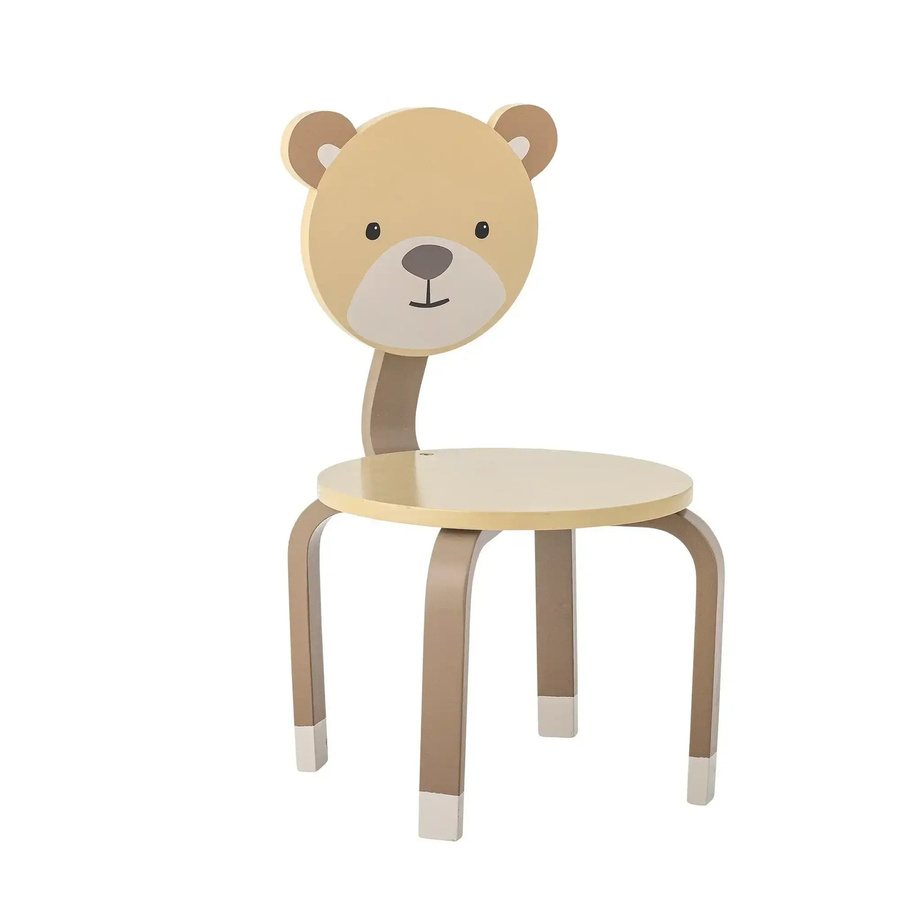 Bloomingville Mini Marle Kinderstuhl aus Holz in Braun und Beige im skandinavischen Stil, B/T/H: 40 x 30 x 58 cm - Bild 1
