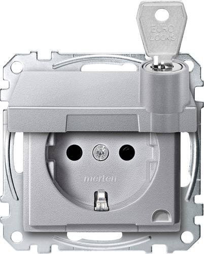 Merten Steckdose System M Aluminium in Silber MEG2315-0460 - Bild 1