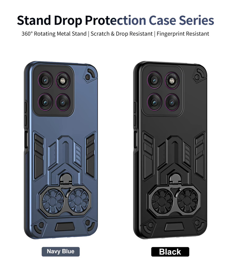 Stoßfeste Schutzhülle für Motorola Edge 50 Pro Fusion Neo G04 G04S G24 G05 G15 Power G15 E14 E15 mit Metallring in Schwarz - Bild 6