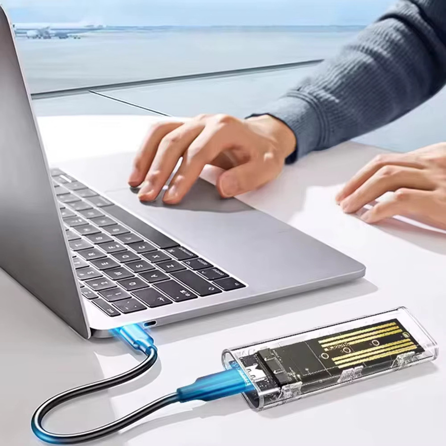 IRhasta M.2 SSD-Gehäuse für NVMe und SATA, USB 3.2 Gen2 10Gbps, transparentes externes SSD-Adaptergehäuse - Bild 4