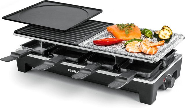 Rommelsbacher Raclettegrill RCS 1350 in Schwarz/Edelstahl mit Reversibler Grillplatte - Bild 1