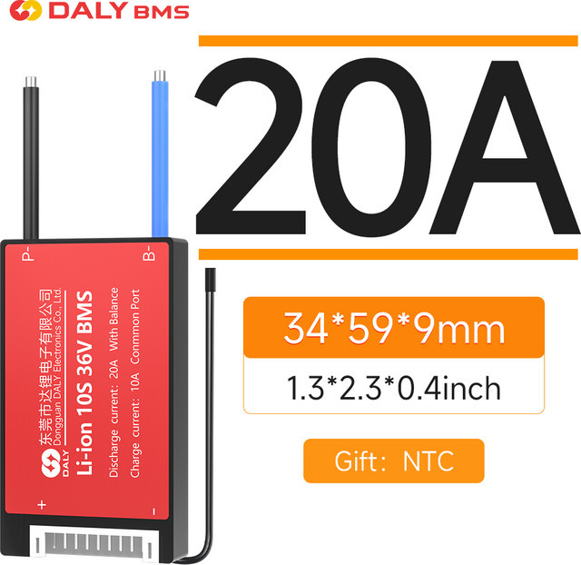 Daly BMS 20A Wasserdichtes Batterie-Management-System mit Balancer für 4S 12V Li-Ion und LiFePO4 Batterien, Rot - Bild 1