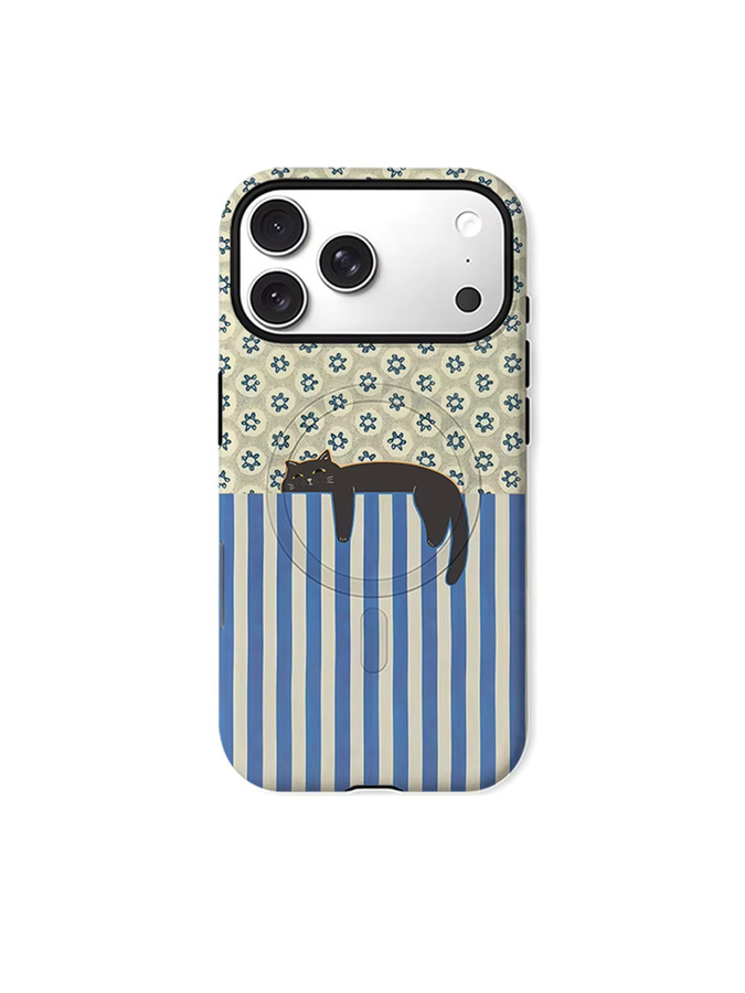 CaseChic Matte Bumper Hülle mit MagSafe Kompatibilität für iPhone 17 16 15 14 Plus Pro Max, stoßfeste Hartschale in Blau und Weiß - Bild 5