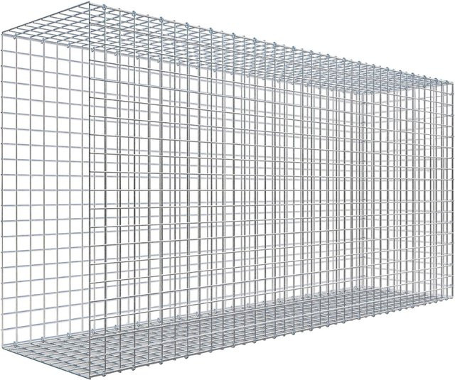 Gabiona C-Ring Anbaukorb Typ 2, silbergrau, Maschenweite 5 x 5 cm, B/T/H: 100 x 200 x 50 cm - Bild 1