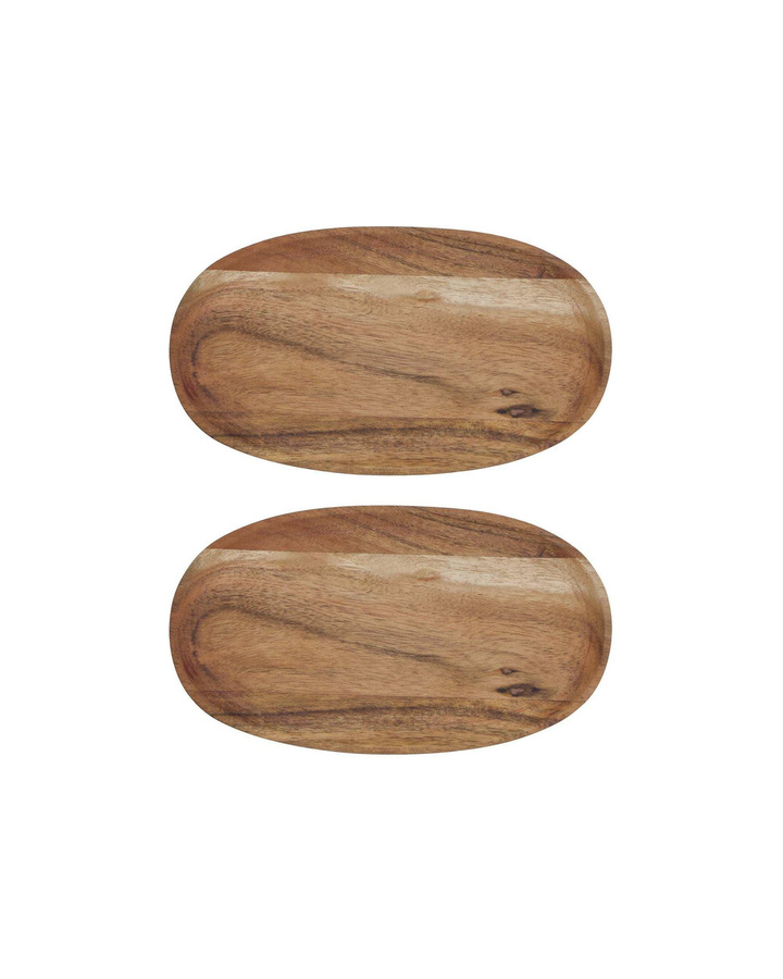 House Doctor Holzschalen in Natur, 2er-Set, B: 22 cm, T: 12 cm - Bild 1