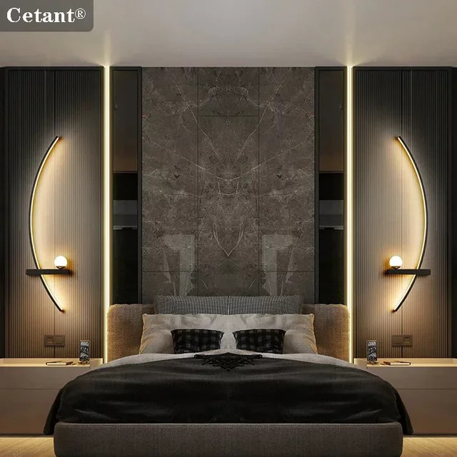 CETANT Smart LED Wandlampe mit Fernbedienung in Schwarz und Weiß, moderne Up-Down Beleuchtung für Wohnzimmer und Schlafzimmer, B/H/T: 55 x 11,5 x 55 cm - Bild 1