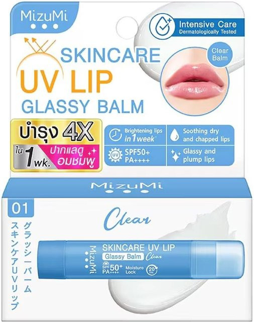 MizuMi UV-Lippenbalsam Glassy, Klar, 3,5 g, Unisex - Bild 1