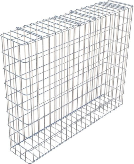 Gabiona Drahtgitterkorb aus feuerverzinktem Stahl in Silber, B/T/H: 82 x 22 x 102 cm - Bild 1