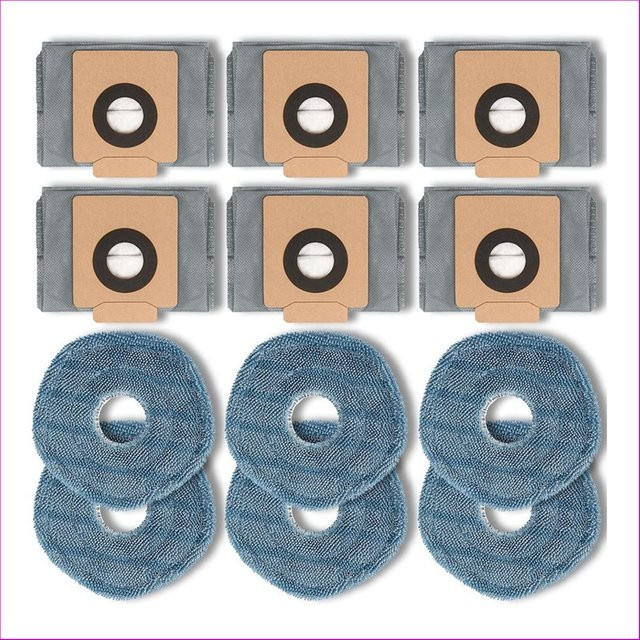 Dreame 12er-Pack Roboter-Staubsauger-Ersatzset mit Staubbeuteln und Wischpads für X10 Pro Omni-A57M in Purple - Bild 1