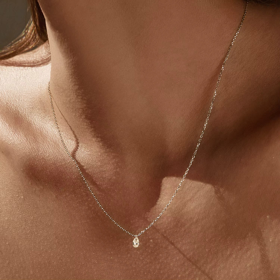 MODIAN Halskette, Wassertropfen-Moissanit, 925 Silber, Damen - Bild 2
