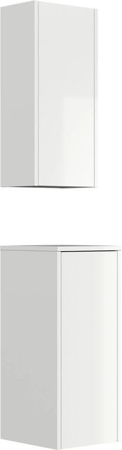 Posseik Badschrank-Set Limes zur Wandmontage, 2-teilig, Weiß Hochglanz - Bild 1