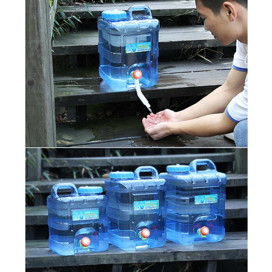 Mood Jungle Camping-Wasserbehälter mit Wasserhahn, 10 l, Blau/Transparent - Bild 4
