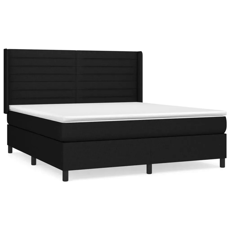 vidaXL Boxspringbett Hybrid mit Matratze und Kopfteil, Schwarz, B/T/H: 180 x 200 cm - Bild 2