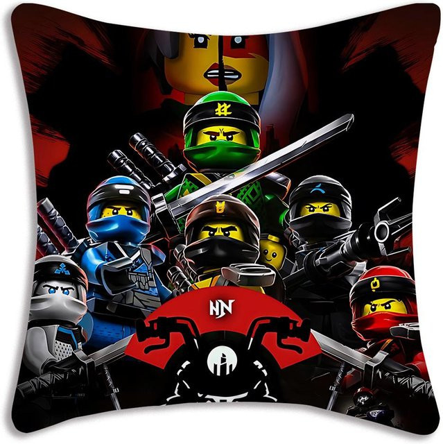 Ninjago Kissenbezug von ZX Blanket mit Cartoon-Print, kurzplüschig und doppelseitig bedruckt, Multicolour, B/T: 45 x 45 cm - Bild 1