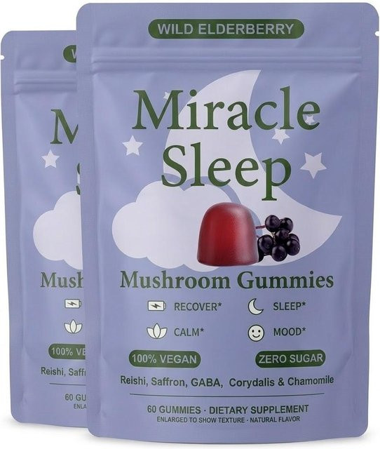 Miracle Sleep Schlaf-Gummibärchen mit Reishi-Pilzen, 2er Pack - Bild 1