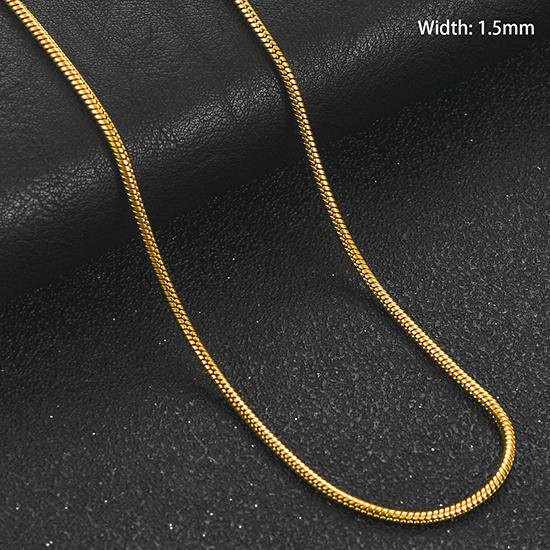 YULIN Schlangenkette Edelstahl, Rund, 46 cm, Unisex - Bild 1