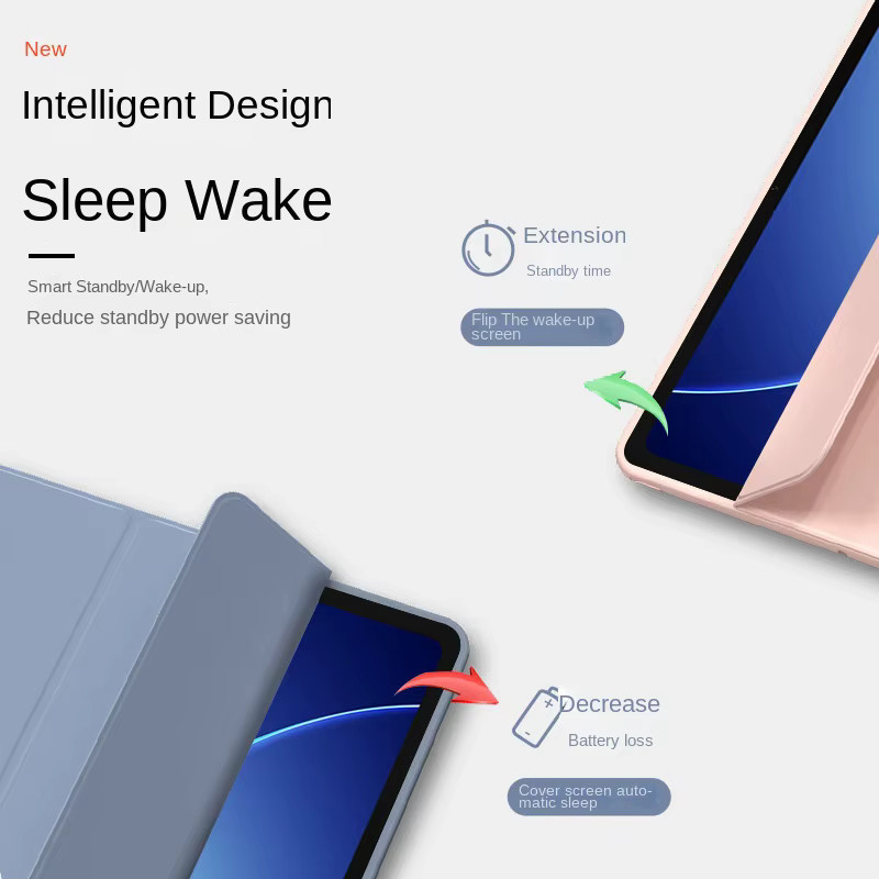 Magnetische Trifold Schutzhülle für OnePlus Pad Go 2 und OPPO Pad Air5 12,1 Zoll, PU und TPU Case, Blau - Bild 2