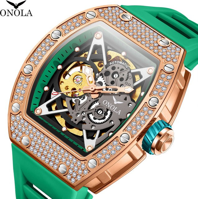 ONOLA Armbanduhr, Automatik, Edelstahl, Diamant, Herren - Bild 1