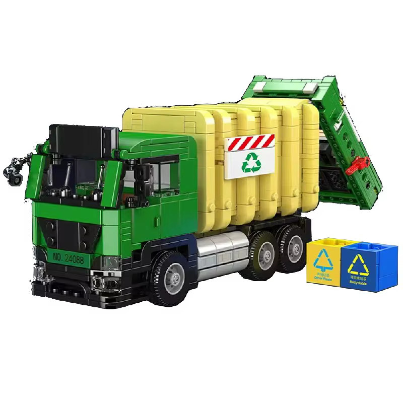 barweer Müllwagen-Bausteine, Transportfahrzeug, 646 Stück - Bild 4
