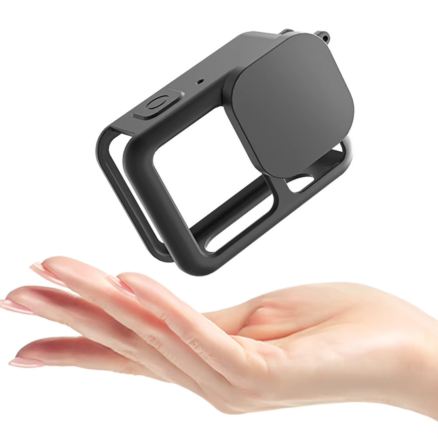 Silikonhülle für GoPro 13 in Schwarz mit Objektivabdeckung und Trageband - Bild 4