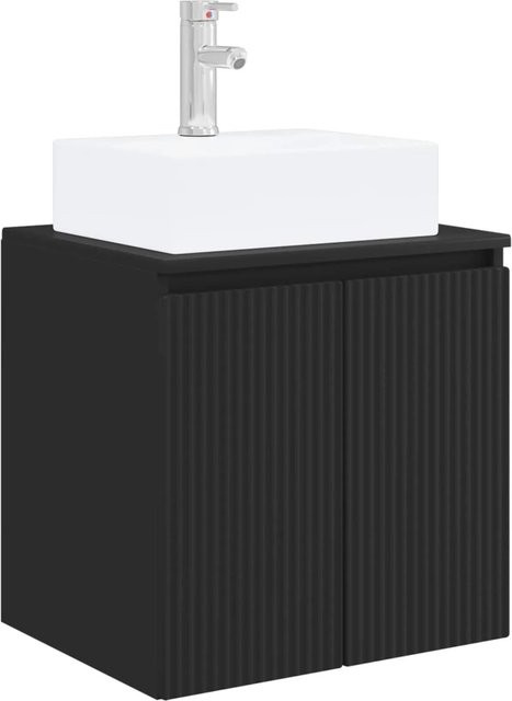 vidaXL Wandmontierter Waschtisch in Schwarz, Modernes Design für dein Badezimmer, B/T/H: 49,5 x 41 x 62,5 cm - Bild 1