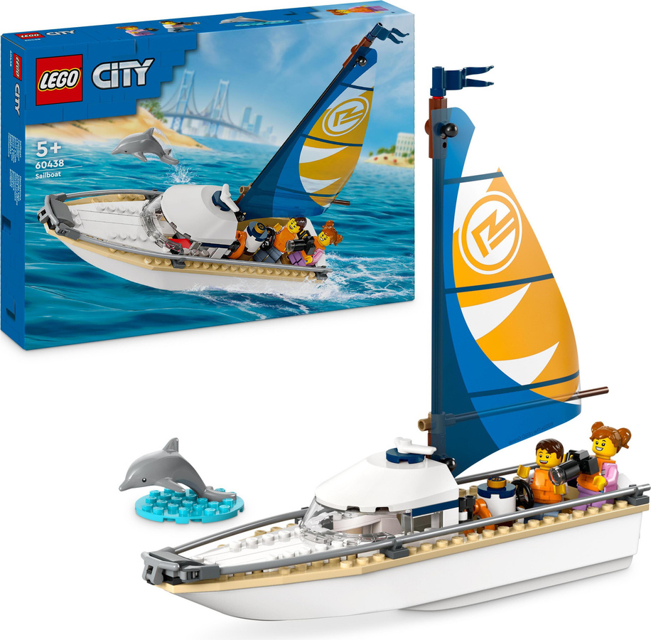 LEGO City Segelboot 60438 Bausatz mit 2 Minifiguren und Delfin - Bild 1