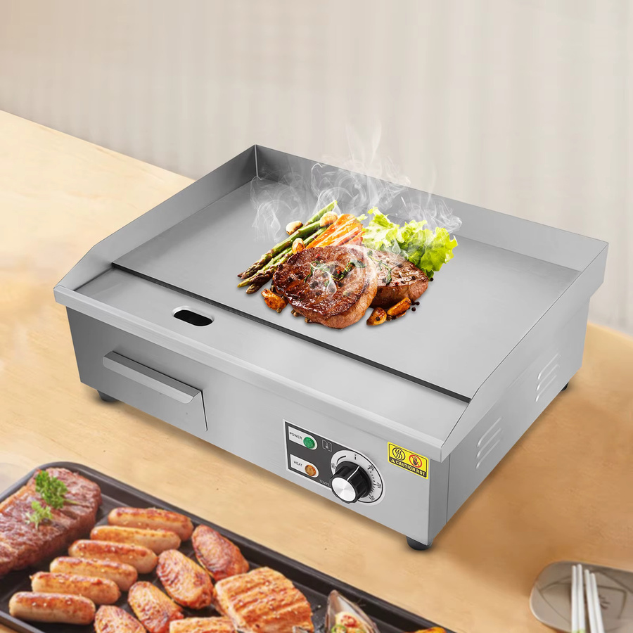 Sweetmile Elektrischer Tischgrill Teppanyaki-Grill aus Edelstahl in Silber, B/T/H: 54 x 40 x 22 cm - Bild 2