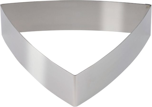 Schneider Dessert- und Tortenring in Dreiecksform gewölbt aus Edelstahl, Farbe Silber, Länge: 20 cm, Höhe: 5 cm - Bild 1