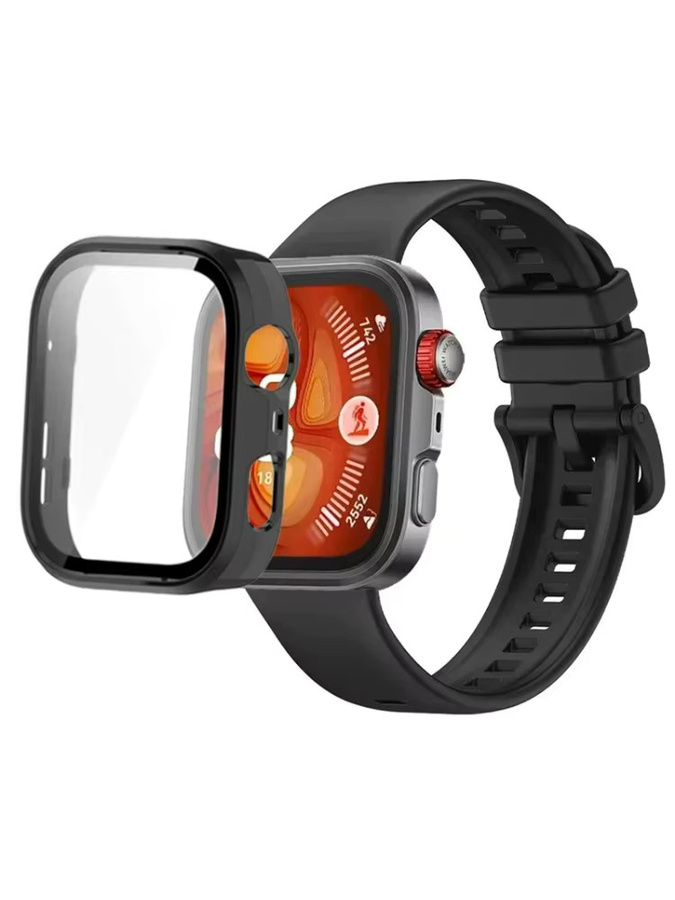 Huawei Uhrenarmband Silikon, Schwarz, für Huawei Uhr Fit 3/4/4 Pro - Bild 3