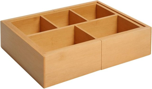 HOMCOM Aufbewahrungsbox Organizer aus Bambus in Braun, B/T/H: 24,6 x 17,6 x 7 cm - Bild 1
