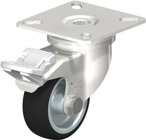 Blickle Lenkrolle LPXA-PATH 50G-FI mit Feststeller, Edelstahl, Farbe: Silber/Grau, Rad-Durchmesser: 50 mm, Tragfähigkeit: 75 kg - Bild 1