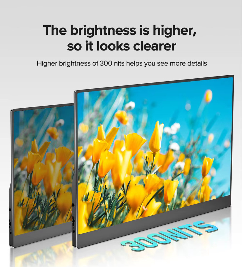 UPERFECT Tragbarer Monitor 15,6 Zoll Full HD IPS Touchscreen Schwarz mit HDMI und USB-C - Bild 3