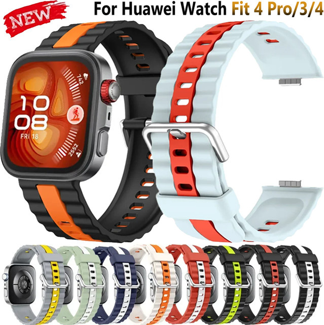 Huawei Uhrenarmband Silikon, zweifarbig, bunt, Unisex - Bild 1