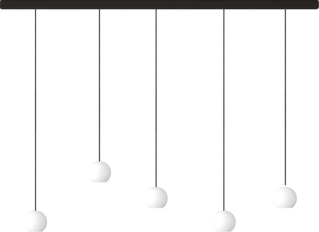 KOMOT KOS Quinto S LED-Pendelleuchte mit Schiene, Schwarz matt, Opalglas, Tunable White 2200K - 4200K, Länge: 200 cm - Bild 1