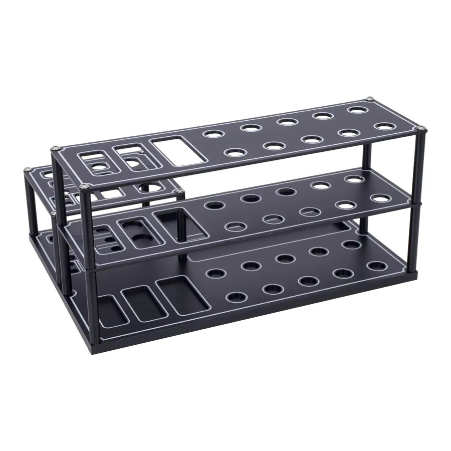 MALOM RC Schraubendreher-Aufbewahrungsregal aus Aluminiumlegierung mit 29 Löchern für Sechskant- und Kreuzschraubendreher, Farben: Rot/Schwarz - Bild 3