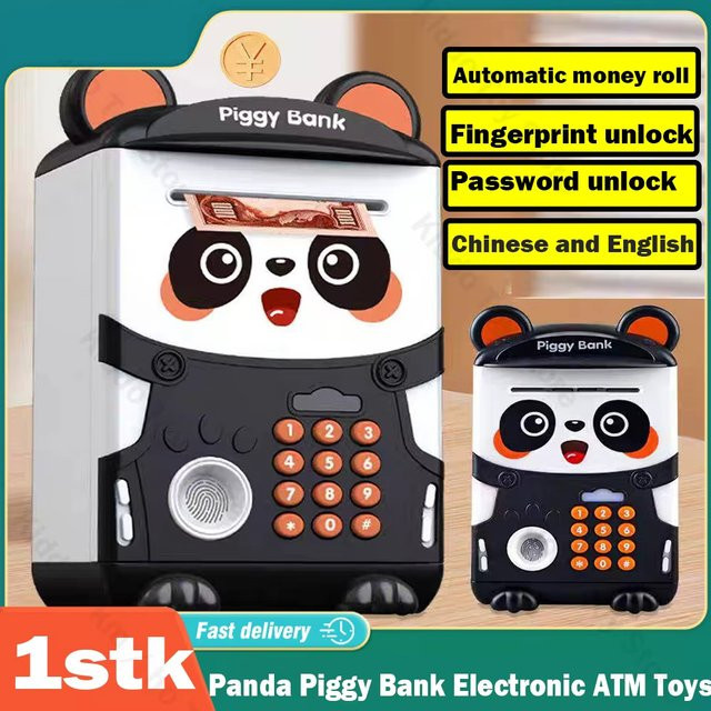 CONUSEA Panda Sparschwein Cartoon Spardose, Elektronische Geldautomat Spielzeug - Bild 1