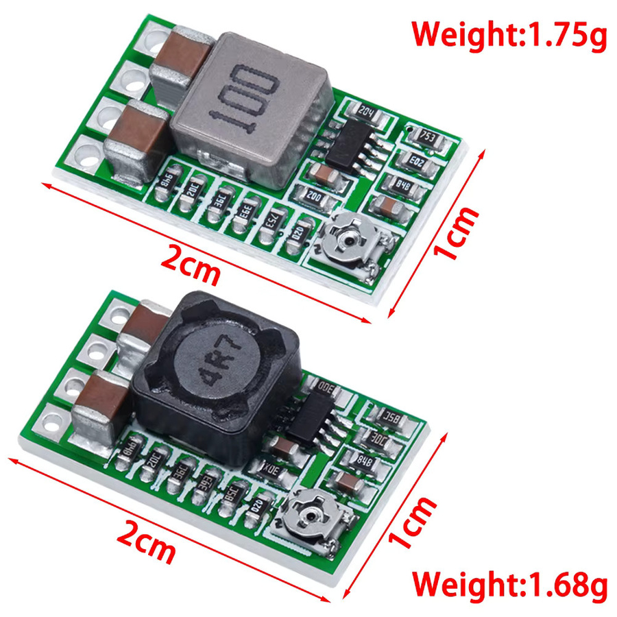 10er Set EGBO Mini DC-DC Step Down Netzteil Modul, Einstellbarer Spannung Buck Konverter 12-18V zu 5V 3A, Farbe: Grün - Bild 2
