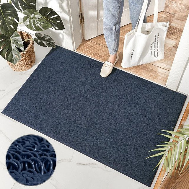Rutschfeste PVC-Bodenmatte für den Außenbereich als Staubmatte für den Eingang, Blau, B/B: 43,5 x 75 cm - Bild 1