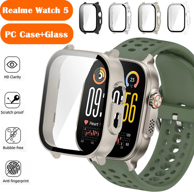 Realme Schutzhülle aus gehärtetem Glas für Realme Watch 5, transparent - Bild 1