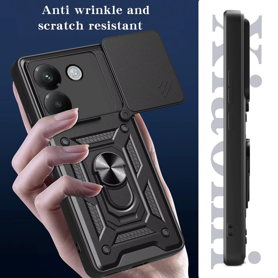Xiaomi Panzer-Schutzhülle mit Magnetring und Kameraschutz für Poco F7 F8 Ultra M8 M7 F6 Pro in Schwarz oder Silber - Bild 3