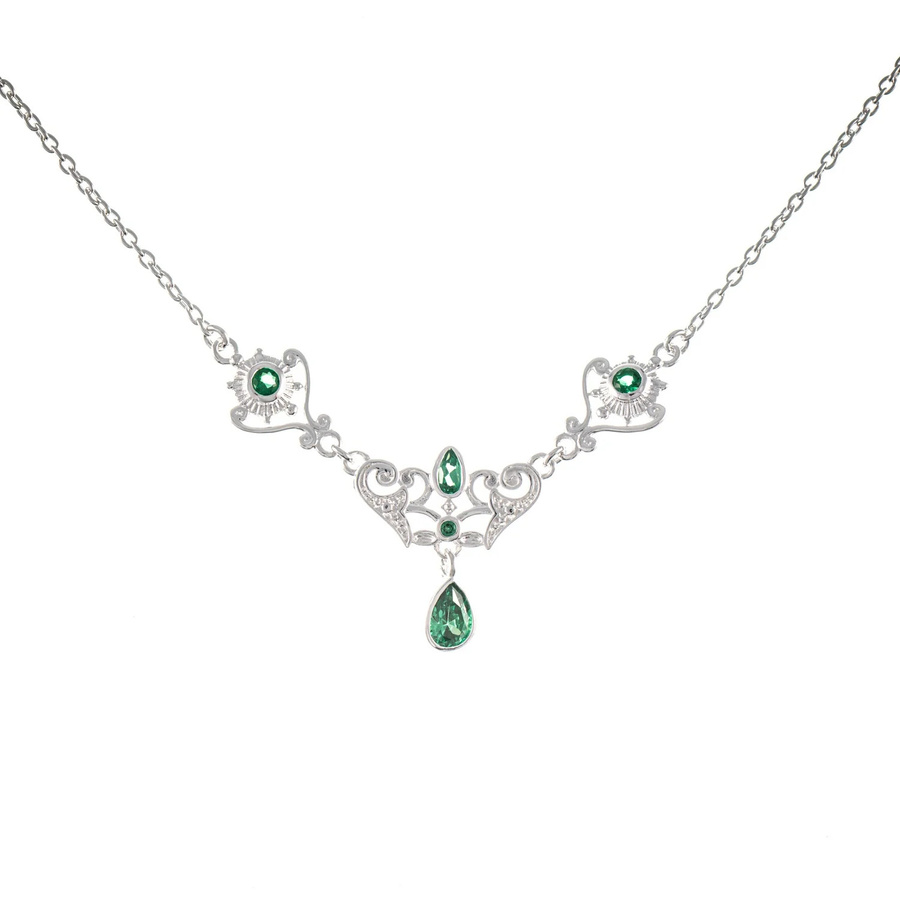 Collier 925 Silber, Zirkonia, grün - Bild 1